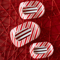 Flat Round Hair Clip | Small | Candy Cane Crush
