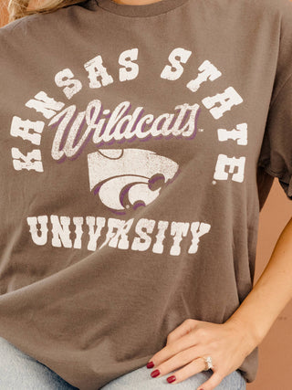 Kansas State Wildcats Draft Charcoal Thrifted Tee