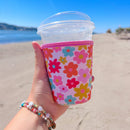 Cutie Cup Cover - Retro Florals - Iced Drink Sleeve: Large 24oz
