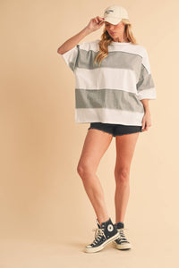Polly Color Block Top Green