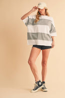 Polly Color Block Top Terracotta