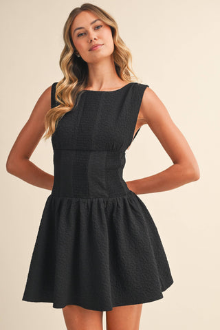 Midnight Bow Mini Dress