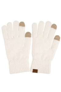C.C Heather Knit Plain Gloves: Black