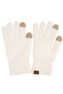 C.C Heather Knit Plain Gloves: Cacao