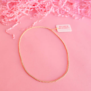 3MM Gold Beaded Necklace: 16 inch / No Clasp - Sugar Co.