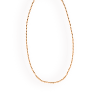 3MM Gold Beaded Necklace: 16 inch / No Clasp