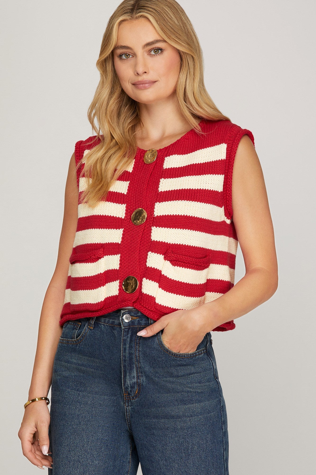 Drew Vest Red