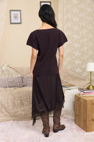 After Hours Lace Midi Dress Chocolate