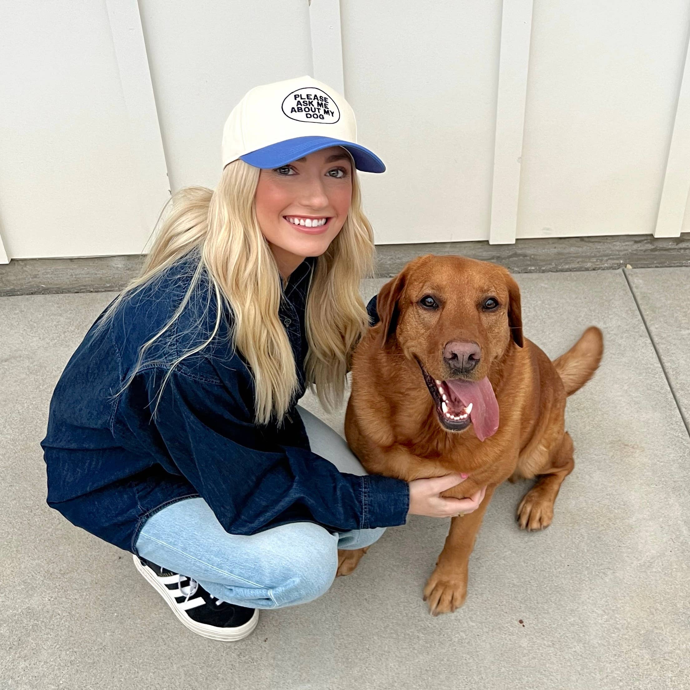 Please Ask Me About My Dog Embroidered Hat - Navy