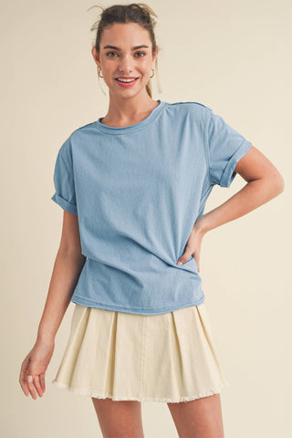 Mali Baby Tee Short Sleeve Top: Ocean