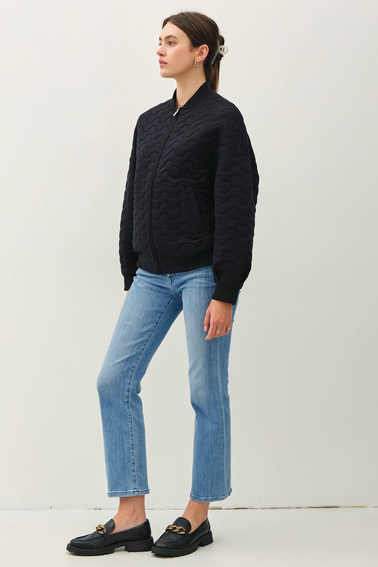 Quilted Bomber Olive