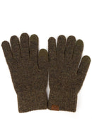 C.C Heather Knit Plain Gloves: Cacao