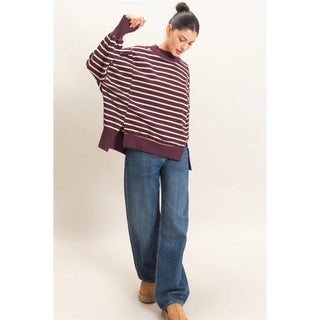 Cozy & Striped Mock Neck