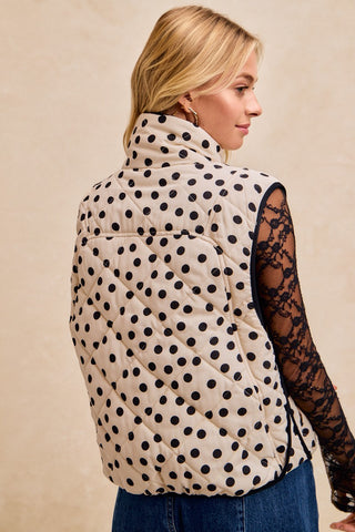 Reese Polka Dot Quilted Vest