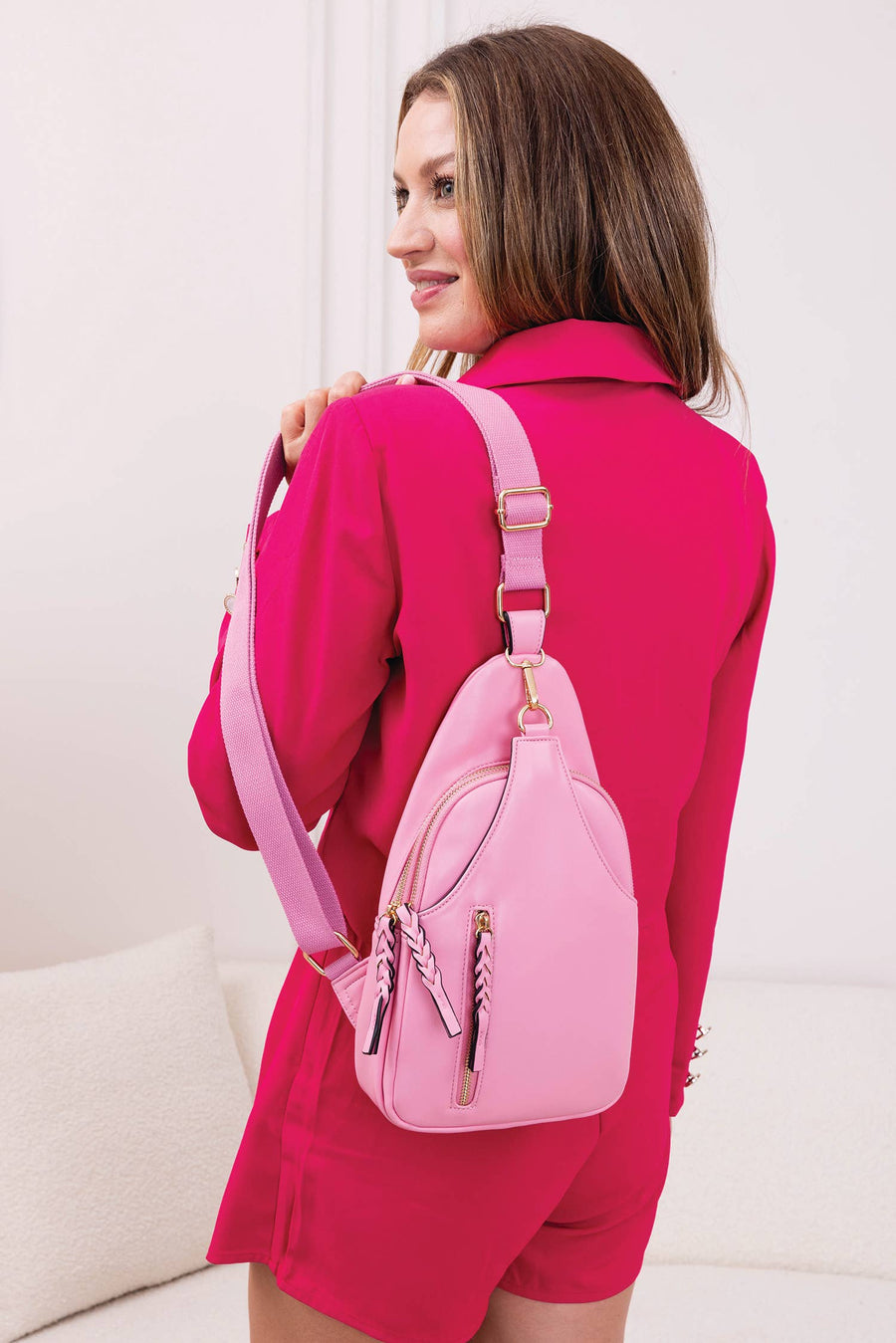 Nikki Dual Sling Bag: Bubblegum