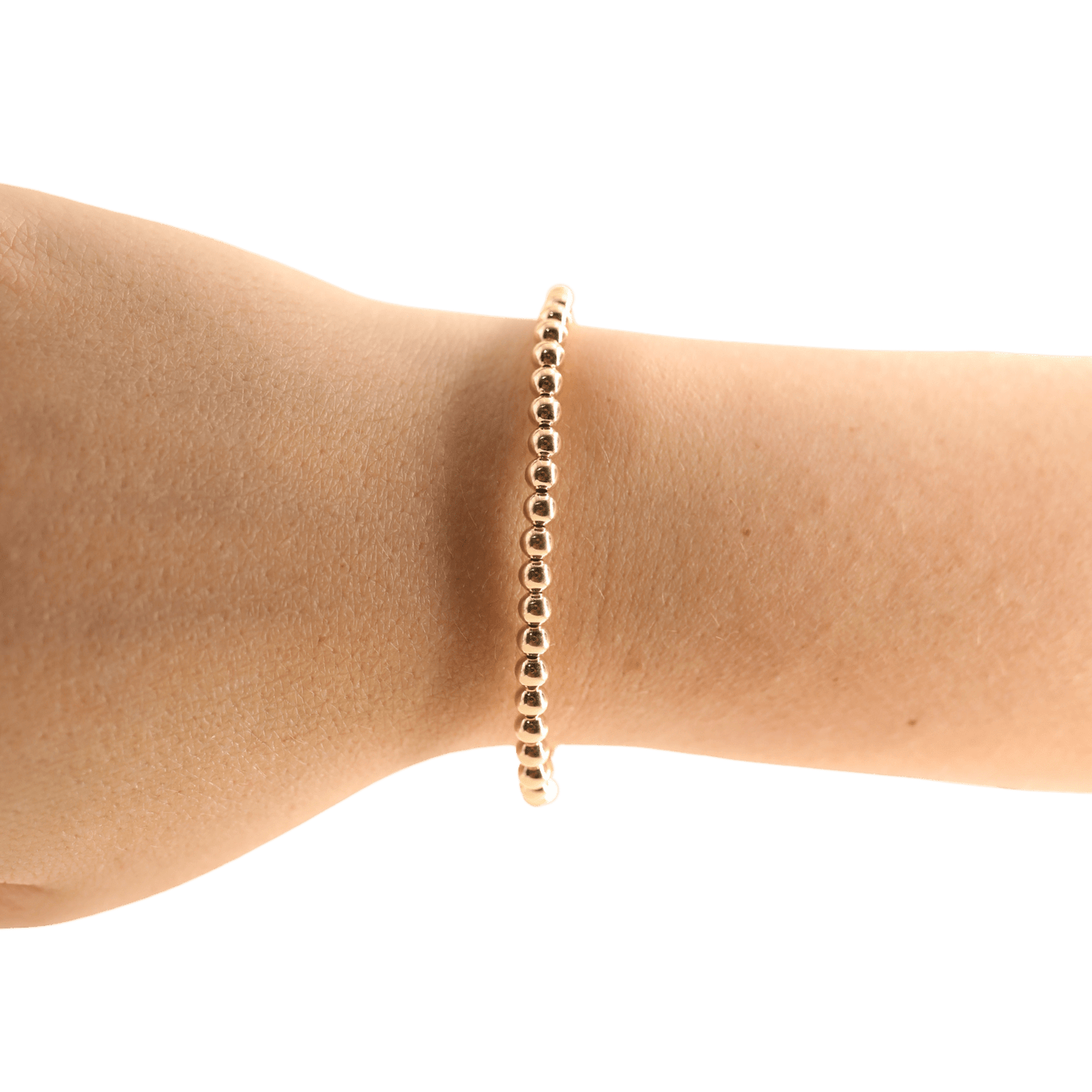 4MM Gold Beaded Bracelet: Standard 6.75 inch