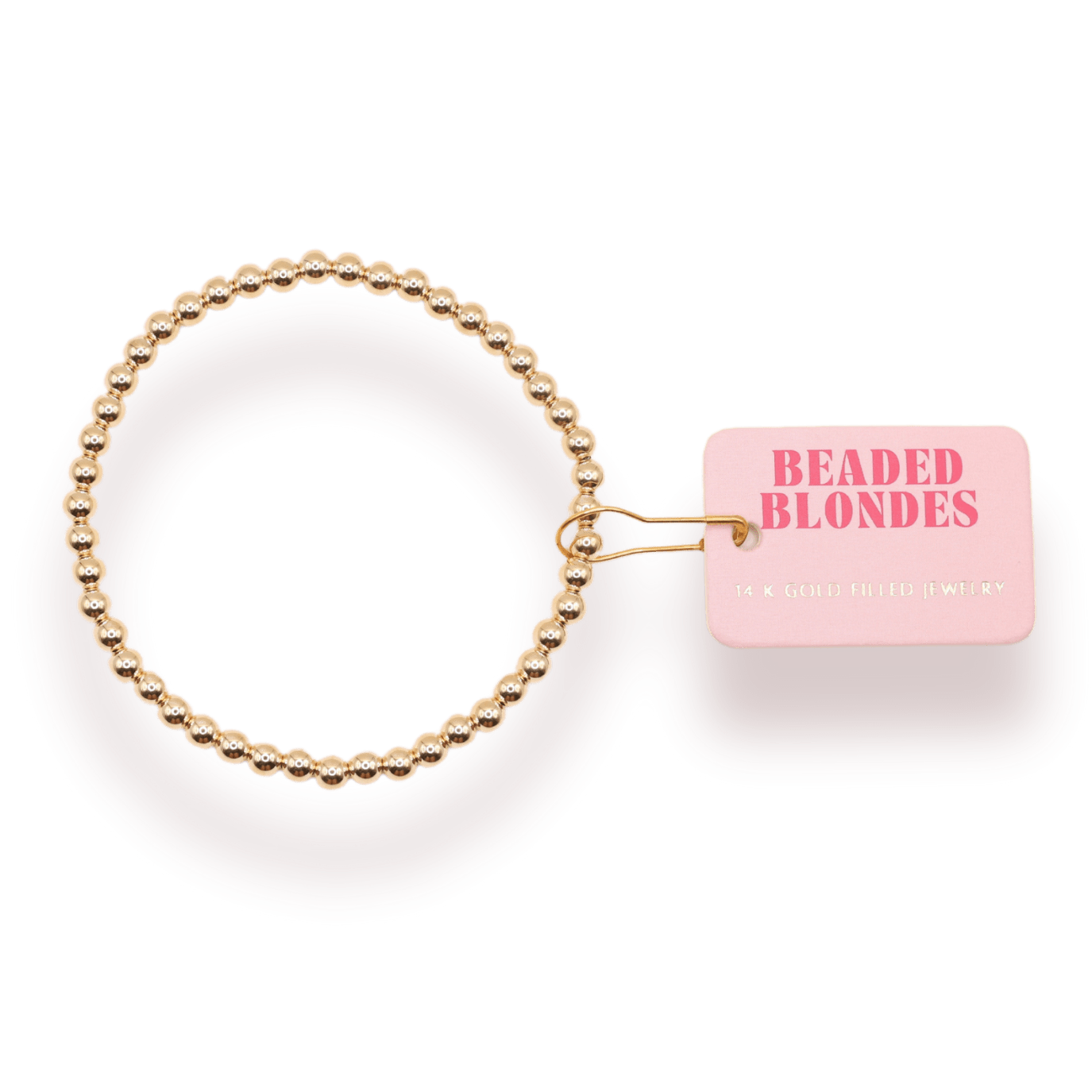 4MM Gold Beaded Bracelet: Standard 6.75 inch