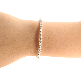 4MM Silver Beaded Bracelet: Standard 6.75 inch - Sugar Co.