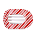 Flat Round Hair Clip | Large | Candy Cane Crush