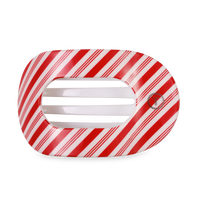 Flat Round Hair Clip | Large | Candy Cane Crush