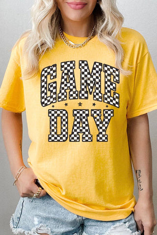 Checkered Game Day Graphic Heavy Cotton Tee Black