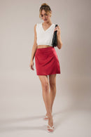 Polka Dot Mini Skirt Red