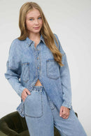 Buttoned Blues Top