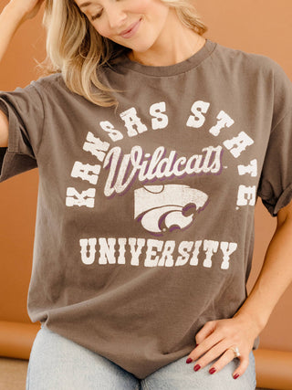 Kansas State Wildcats Draft Charcoal Thrifted Tee