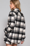 Luxe Plaid Wool Jacket Black