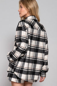 Luxe Plaid Wool Jacket Black