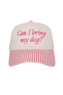 Can I Bring My Dog? Two-Toned Pink Stripe Hat