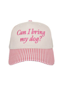 Can I Bring My Dog? Two-Toned Pink Stripe Hat