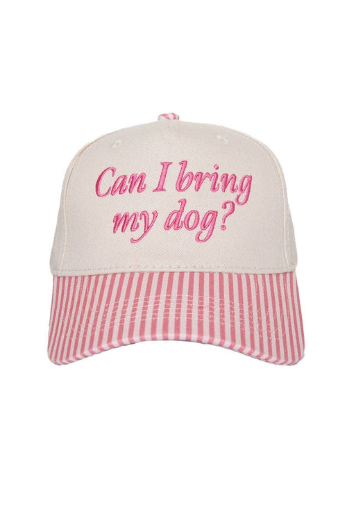 Can I Bring My Dog? Two-Toned Pink Stripe Hat
