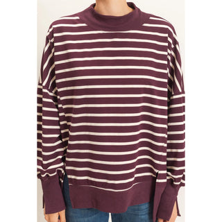 Cozy & Striped Mock Neck