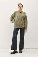 Quilted Bomber Olive