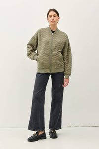 Quilted Bomber Olive