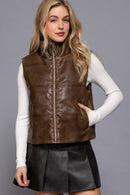 Francie Faux Leather Vest