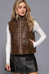 Francie Faux Leather Vest