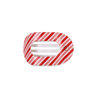 Flat Round Hair Clip | Small | Candy Cane Crush