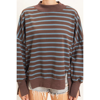 Cozy & Striped Mock Neck