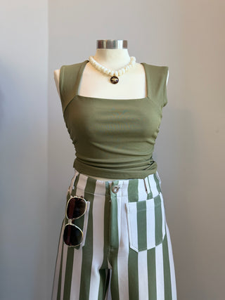 Olive Stripe Pant
