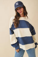 Everyday Panel Long Sleeve Top: Pineapple Navy