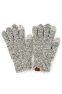 C.C Heather Knit Plain Gloves: Cacao