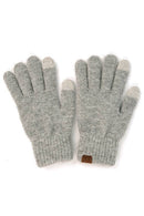 C.C Heather Knit Plain Gloves: Black
