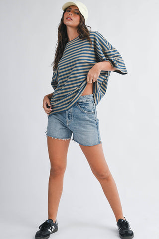 Sugar Stripe Tee: Rose