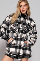 Luxe Plaid Wool Jacket Black