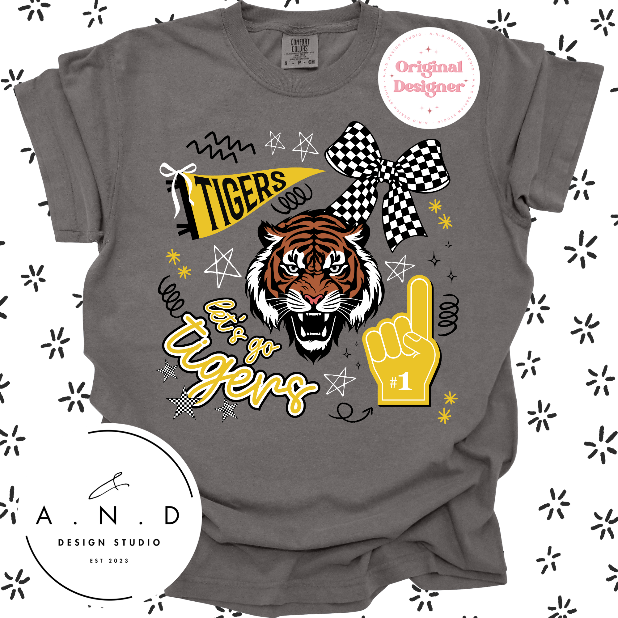 Tigers Mascot Doodle- Gold: L