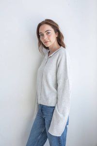 Light Grey Piper Cardigan: Light Grey