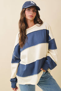 Everyday Panel Long Sleeve Top: Pineapple Navy