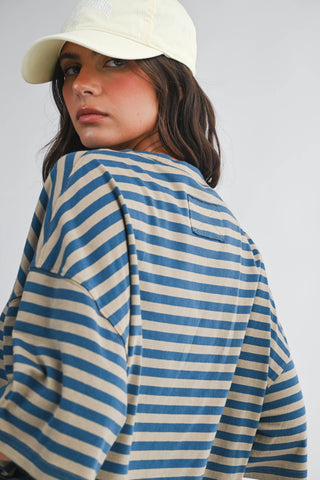 Sugar Stripe Tee: Rose